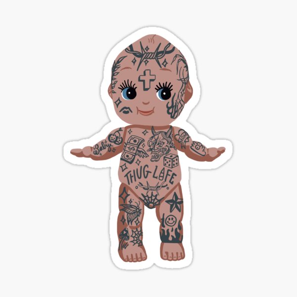 Tatted Kewpie Baby Sticker