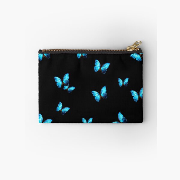 Item preview, Supper Blue butterflies on a black background designed and sold by timelessfancy.