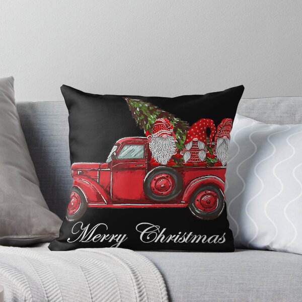 Item preview, Three Gnomes in Red Truck With Merry Christmas Tree designed and sold by JoelleKey.