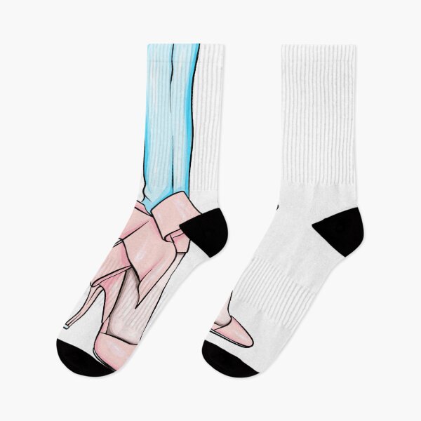 Artikelvorschau, Rosa High Heels mit Schleife und Jeans Modezeichnung entworfen und verkauft von Dollfacedesign.