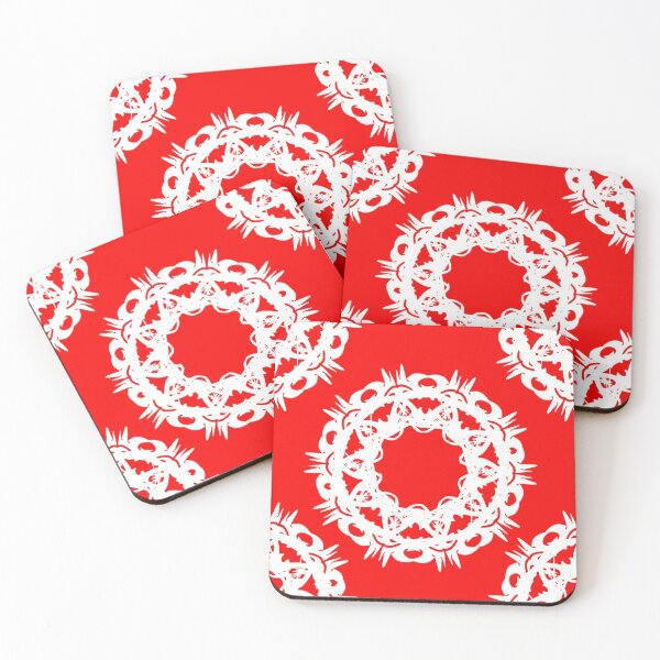 Item preview, Dragon Circle in White on Red designed and sold by AlteredAtelier.