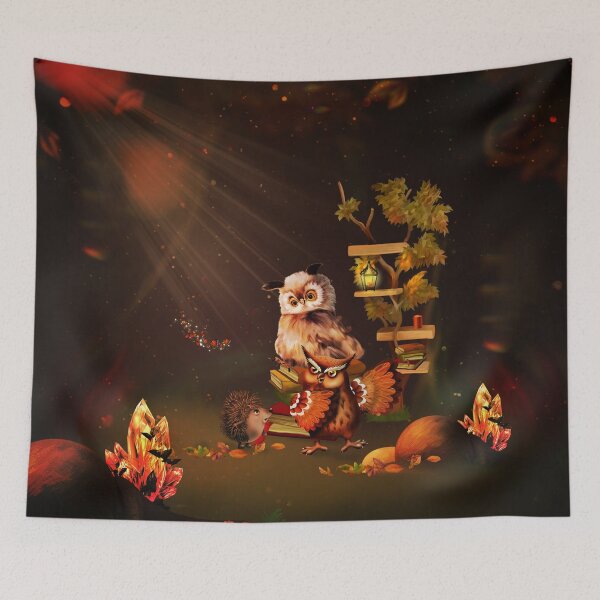 Item preview, Friends cute owls and Hedgehog designed and sold by nicky2342.