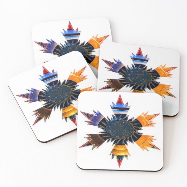 Item preview, Xmas Techie snowflakes star Blue - Orange - Red by Iritof designed and sold by iritof.