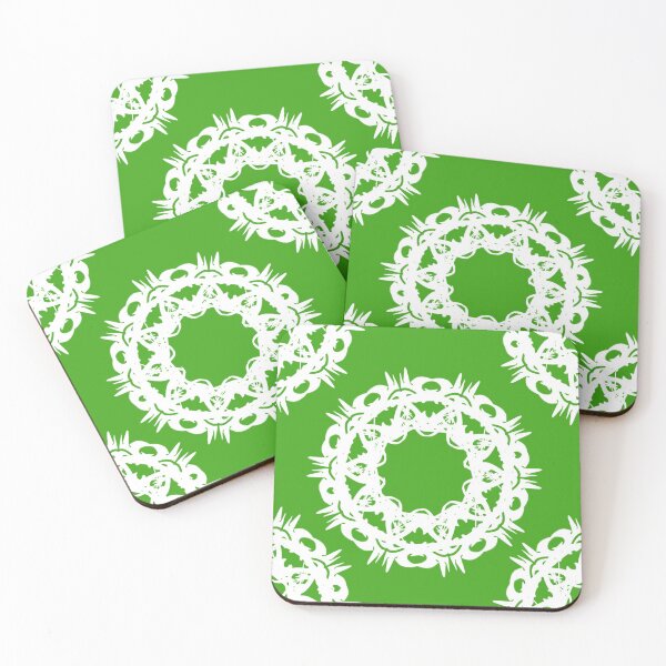 Item preview, Dragon Circle in White on Green designed and sold by AlteredAtelier.