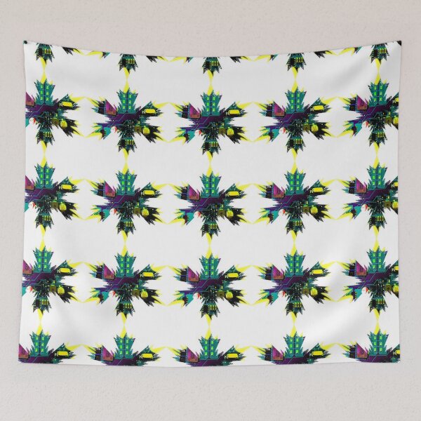 Item preview, Xmas Techie Snowflakes Star Teal - Yellow by Iritof designed and sold by iritof.