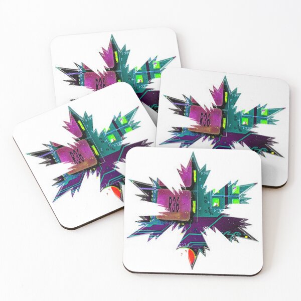 Item preview, Xmas Techie Snowflakes Star Teal - Purple by Iritof designed and sold by iritof.