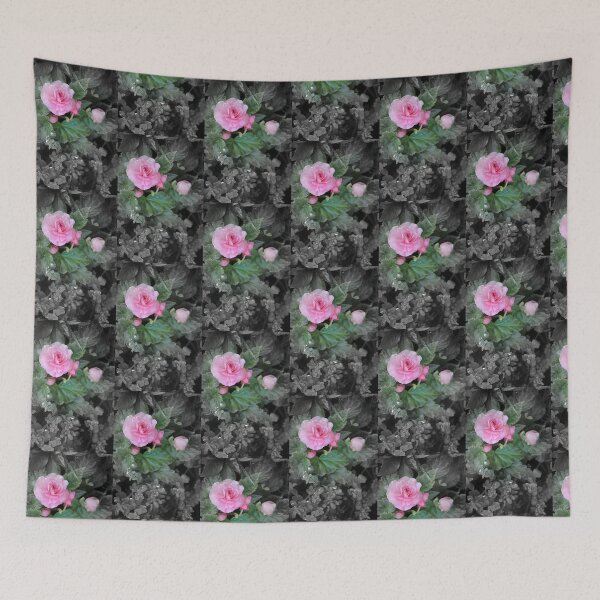 Item preview, Pink Reiger Begonia Flower Focal Black and White designed and sold by JariHawk.