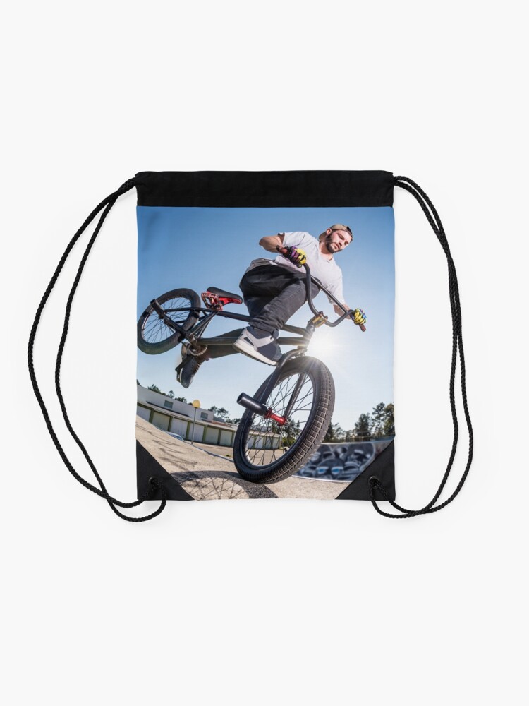 "BMX Bike Stunt" Drawstring Bag for Sale by homydesign Redbubble