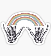 1D Louis Tomlinson rainbow skull hands Sticker