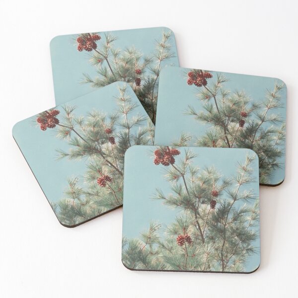Item preview, Eastern White Pine Tree with Pine Cones Soft Winter Tones designed and sold by JariHawk.