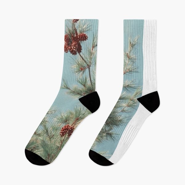 Item preview, Eastern White Pine Tree with Pine Cones Soft Winter Tones designed and sold by JariHawk.