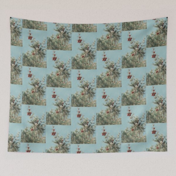 Item preview, Eastern White Pine Tree with Pine Cones Soft Winter Tones designed and sold by JariHawk.