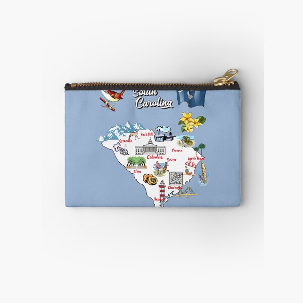 Item preview, illustrated Map of South Carolina state in US, major Cities and symbols  designed and sold by mashmosh.