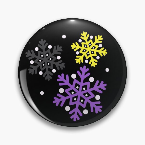 Item preview, Winter Snowflakes Nonbinary Flag Emblem. Nonbinary Pride designed and sold by Subtle Pride Shop.