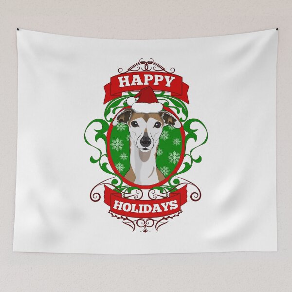 Item preview, Christmas Happy Holidays Puppy Santa Hat designed and sold by Rongway76.