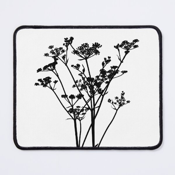 Item preview, Black And White Parsley Wildflower Minimalistic Graphic designed and sold by artsandsoul.