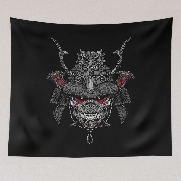 Item preview, Samurai with Helmet Grey and Red designed and sold by hockeng.