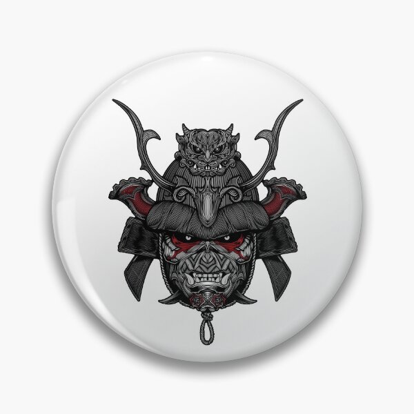 Artikelvorschau, Samurai mit Helm in Grau und Rot entworfen und verkauft von hockeng.