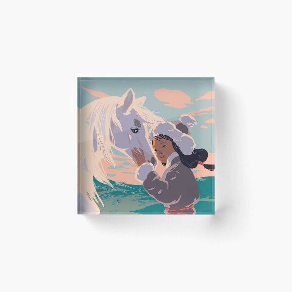 Item preview, Mongolian girl and horse designed and sold by qu-lan.