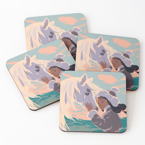 Item preview, Mongolian girl and horse designed and sold by qu-lan.