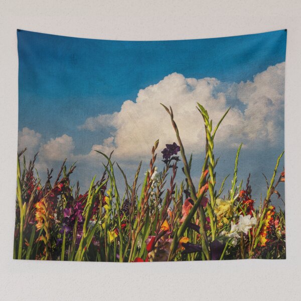 Item preview, Colored Swords - Field of Gladiola Flowers in Bloom designed and sold by Dyrk Wyst Redbubble Shop.