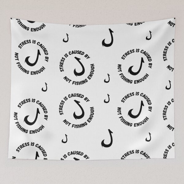 Item preview, Stress Is Caused By Not Fishing Enough Fish Hook designed and sold by LuckyKermit.
