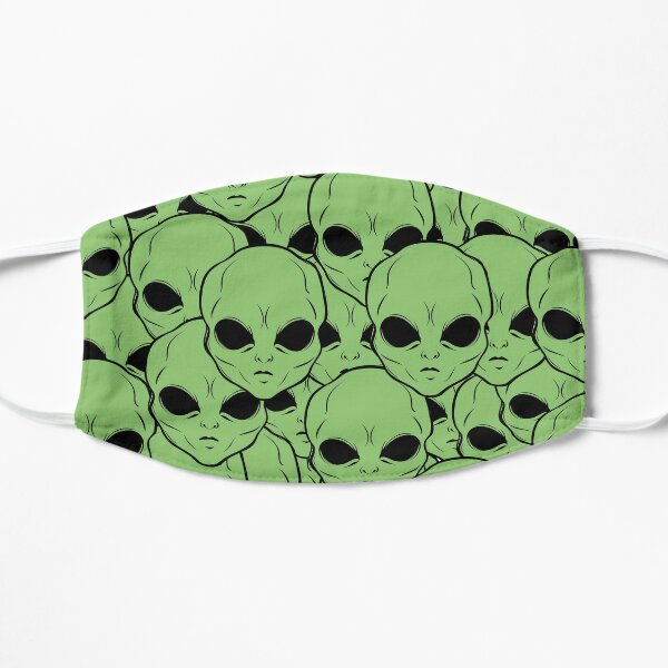 green aliens Flat Mask