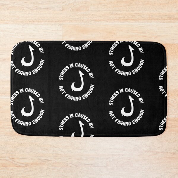 Item preview, Stress Is Caused By Not Fishing Enough Fish Hook In Black designed and sold by LuckyKermit.