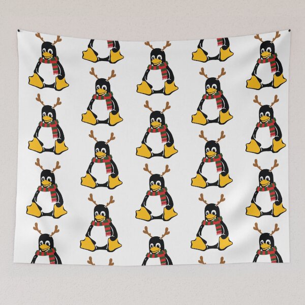 Item preview, Christmas Tux Linux penguin with antlers-white designed and sold by Code  Monkeys.