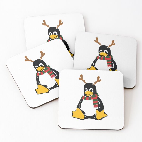 Item preview, Christmas Tux Linux penguin with antlers-white designed and sold by Code  Monkeys.