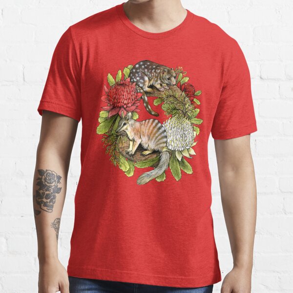 Quoll and Numbat Australian Christmas Wreath Essential T-Shirt
