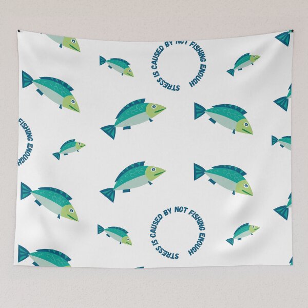 Item preview, Stress Is Caused By Not Fishing Enough Blue Fish designed and sold by LuckyKermit.