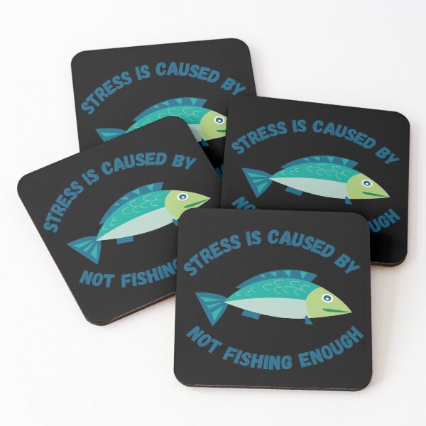 Item preview, Stress Is Caused By Not Fishing Enough Blue Fish In Black designed and sold by LuckyKermit.