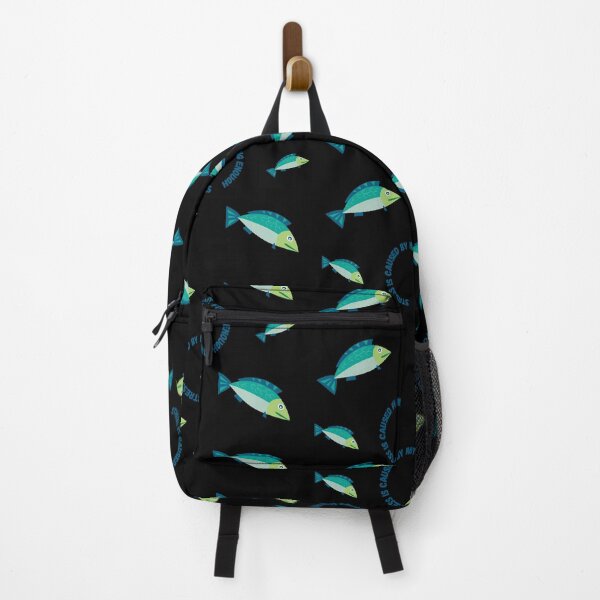 Item preview, Stress Is Caused By Not Fishing Enough Blue Fish In Black designed and sold by LuckyKermit.
