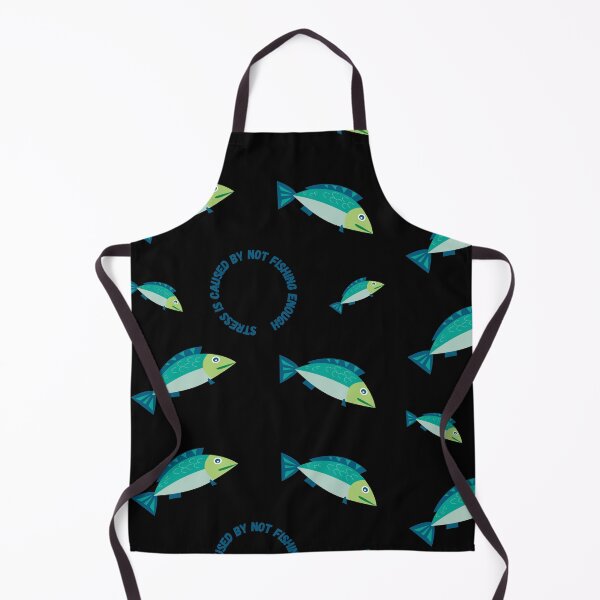 Item preview, Stress Is Caused By Not Fishing Enough Blue Fish In Black designed and sold by LuckyKermit.