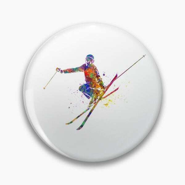 Item preview, Skier jumping in watercolor designed and sold by paulrommer.
