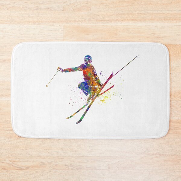 Item preview, Skier jumping in watercolor designed and sold by paulrommer.
