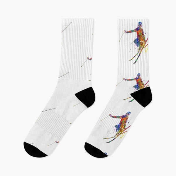 Item preview, Skier jumping in watercolor designed and sold by paulrommer.
