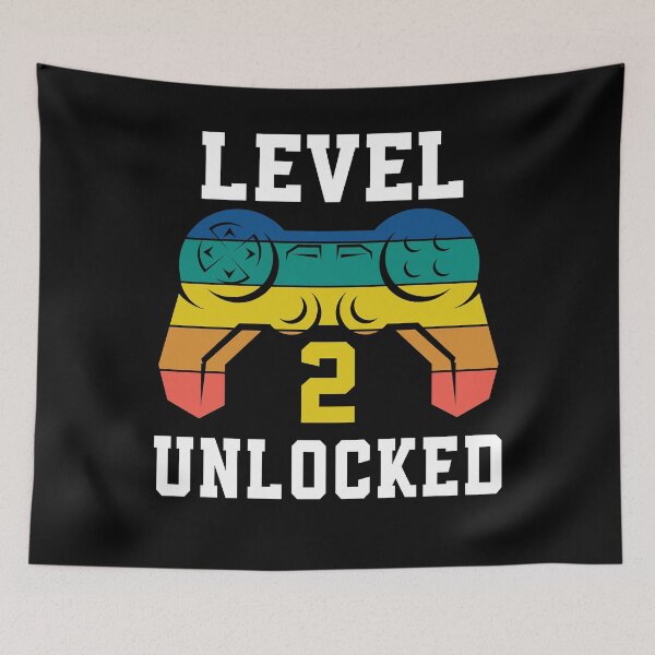 Item preview, Level 2 Unlocked, Video Game 2nd Gamer Birthday designed and sold by Fabvity.