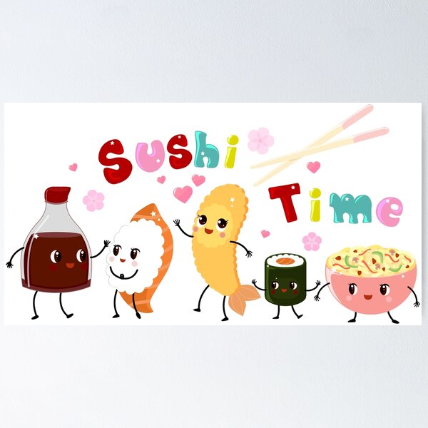 Item preview, Kawaii Sushi Maki Japanese Food Sushi Time designed and sold by Simplyy  Unique.