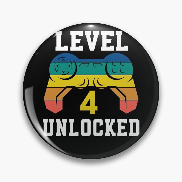 Item preview, Level 4 Unlocked, Video Game 4th Gamer Birthday designed and sold by Fabvity.