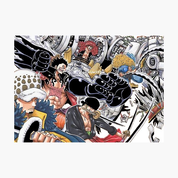 One Piece Trafalgar D Water Law Monkey D Luffy Eustass Kid White Outline Photographic Print By Show086time Redbubble