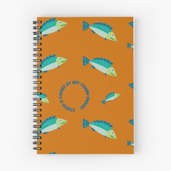 Item preview, Stress Is Caused By Not Fishing Enough Blue Fish In Orange designed and sold by LuckyKermit.