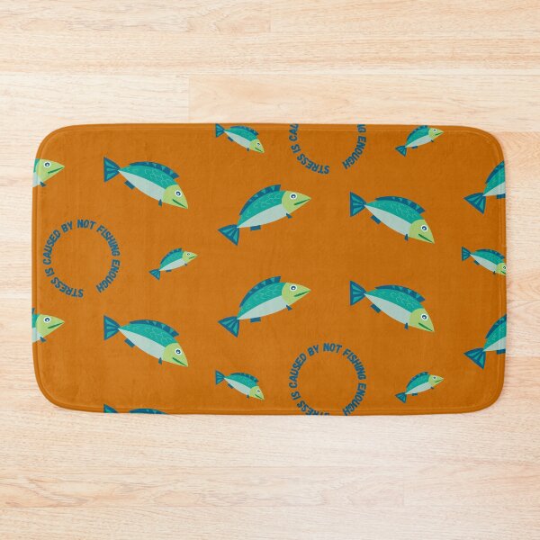 Item preview, Stress Is Caused By Not Fishing Enough Blue Fish In Orange designed and sold by LuckyKermit.