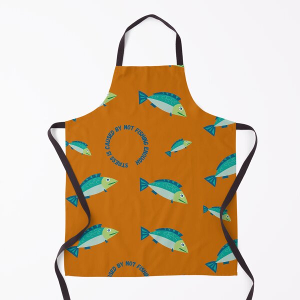Item preview, Stress Is Caused By Not Fishing Enough Blue Fish In Orange designed and sold by LuckyKermit.
