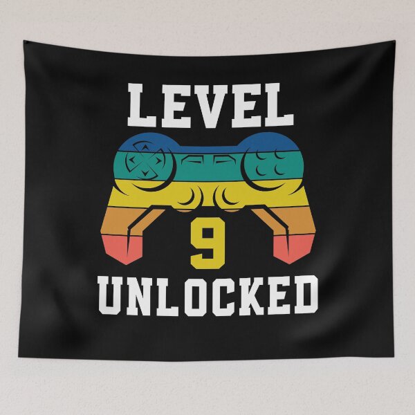 Item preview, Level 9 Unlocked, Video Game 9th Gamer Birthday designed and sold by Fabvity.