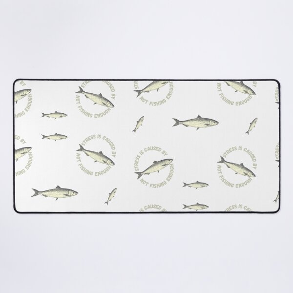 Item preview, Stress Is Caused By Not Fishing Enough Gray Fish designed and sold by LuckyKermit.