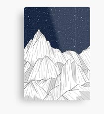 Die weißen Berge unter den Sternen Metalldruck