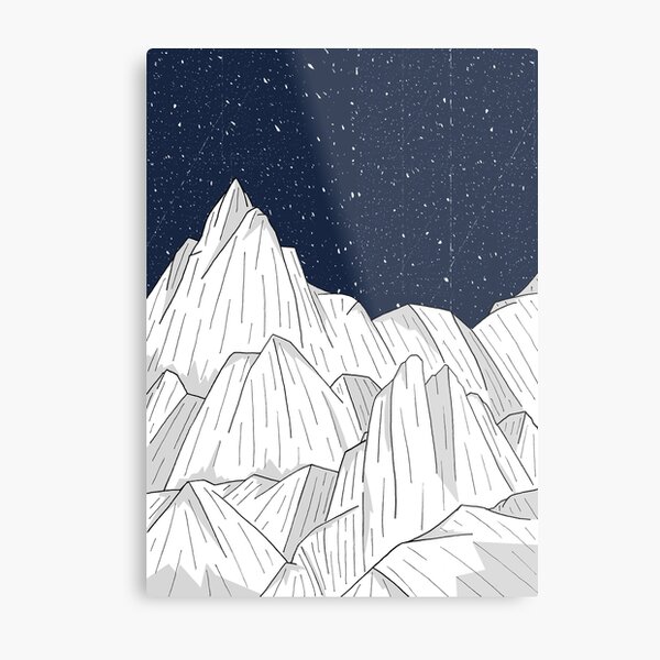 The white mountains under the stars Metal Print