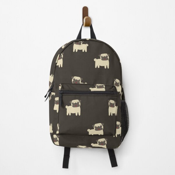 Item preview, Pugs on brown background-Pugs designed and sold by BananaCat -.